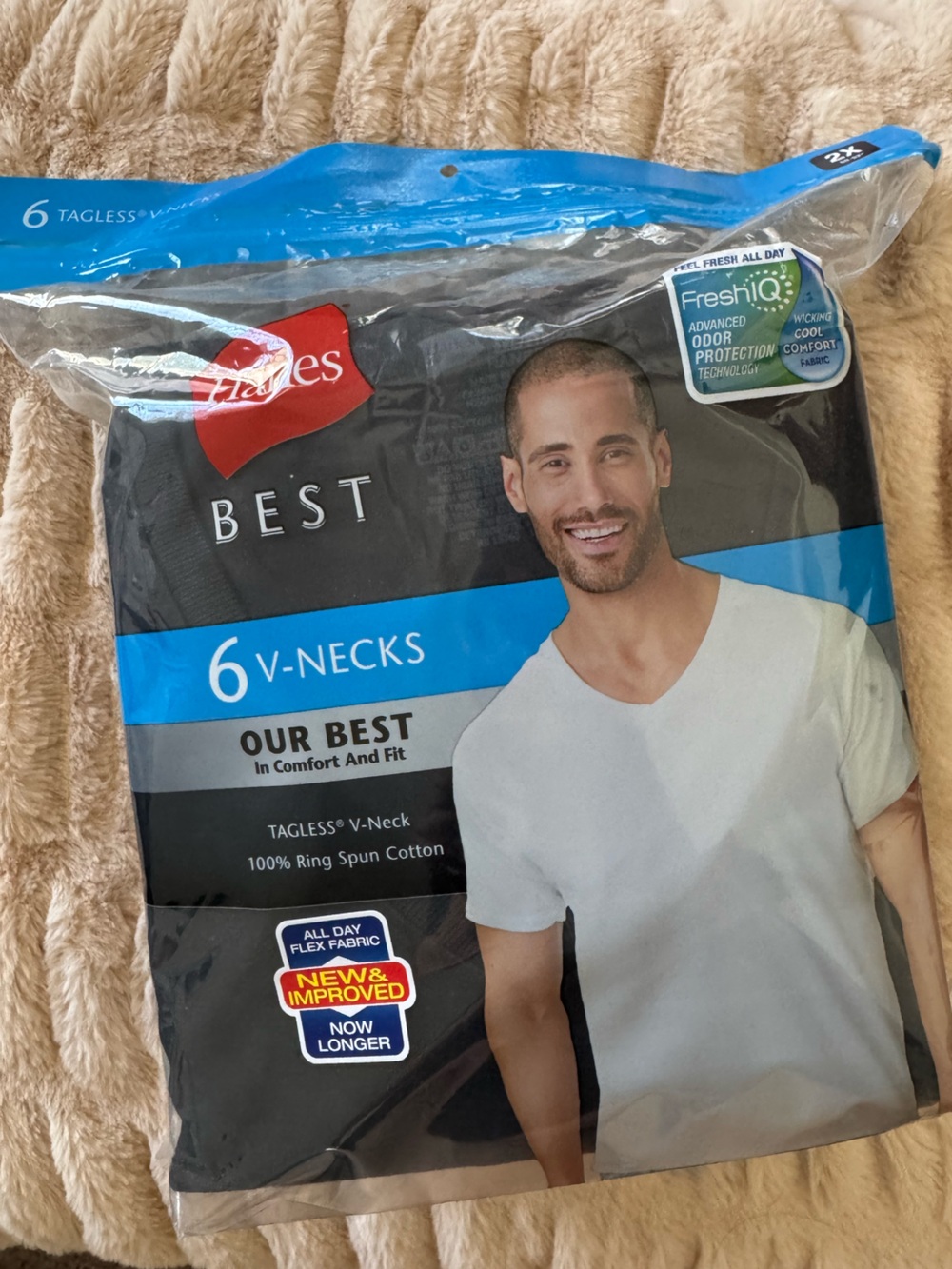 Hanes Men's Black V-Neck Undershirts - 6-Pack